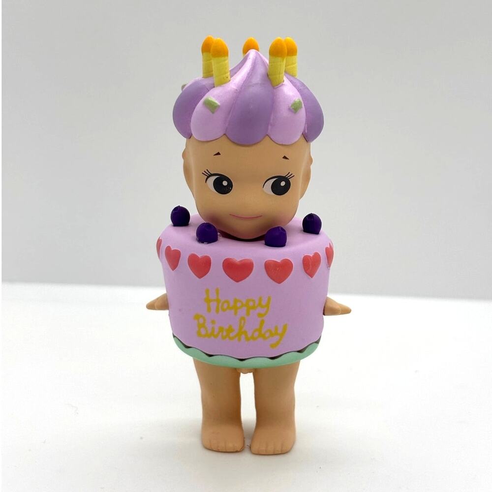New Unbranded Kewpie/Angel Collectible Mini Figure, Blueberry Birthday Cake